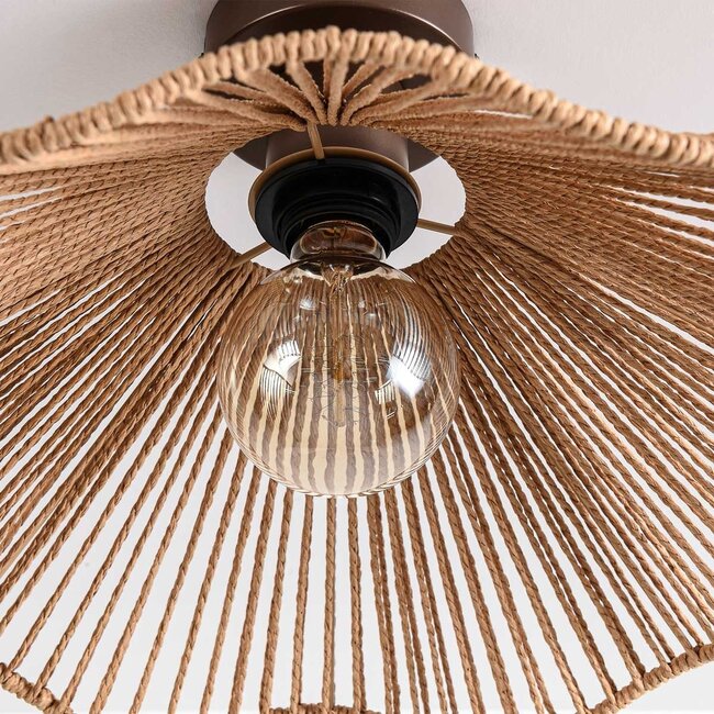 Ceiling light Carta made of hand-braided rope - natural