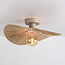 Ceiling light Satu with hand-woven raffia paper - beige