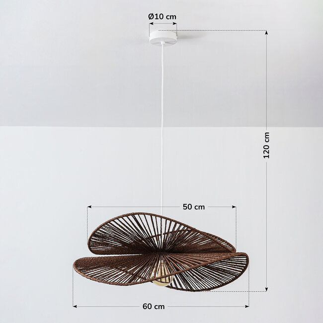 Pendant light Janah with hand-woven paper shades - white