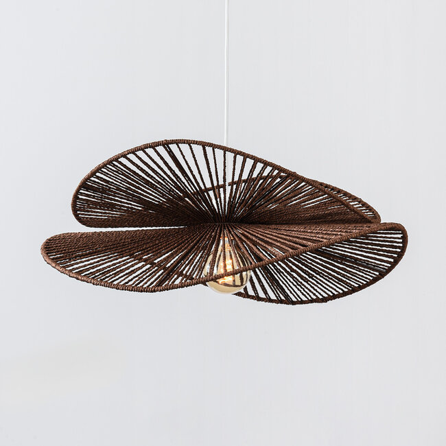 Janah pendant light with hand-woven paper shades - white cable and ceiling plate