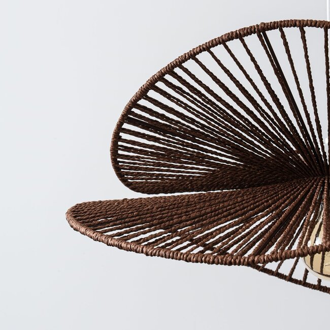 Pendant light Janah with hand-woven paper shades - white