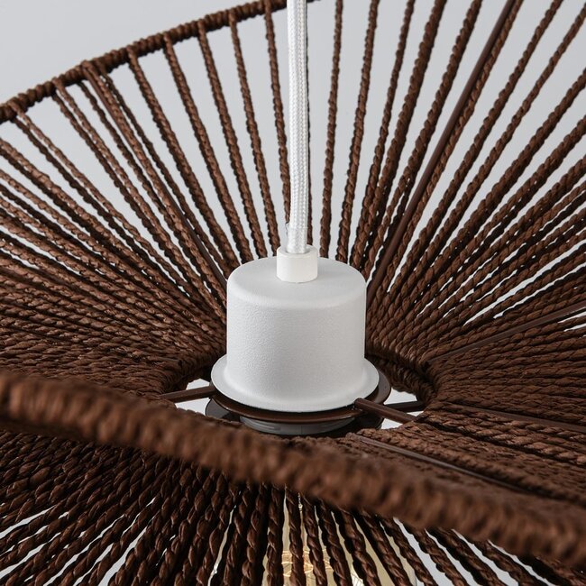 Pendant light Janah with hand-woven paper shades - white