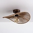 Ceiling light Roberta with hand-woven paper shade - brown