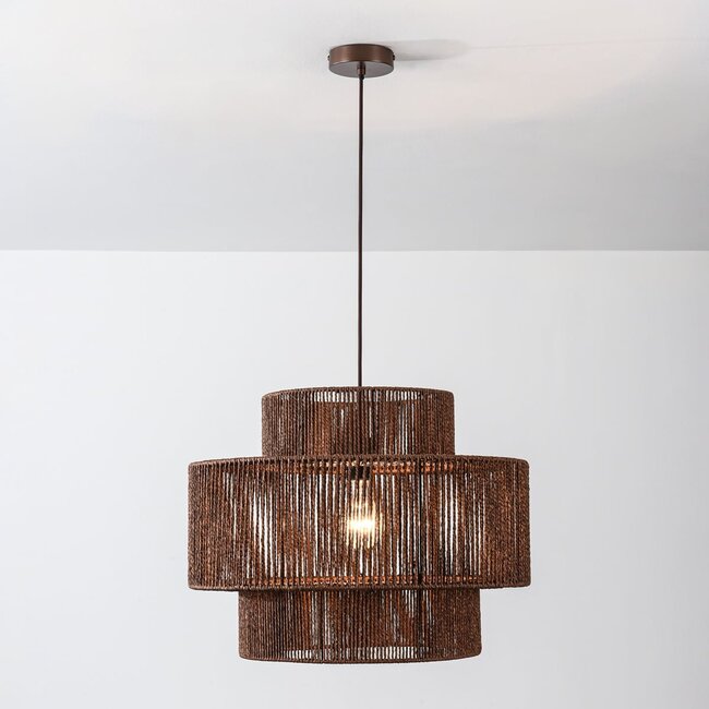 Sumi pendant light with hand-woven shade – brown