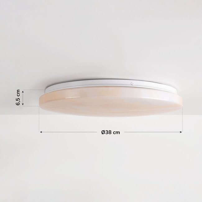 3-step dimmable LED ceiling light Corinda with marble effect - white