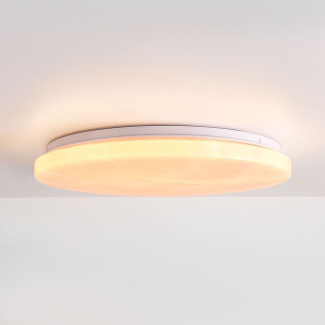 3-step dimmable LED ceiling light Corinda with dark marble look - white