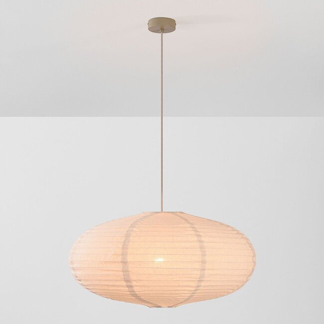Pendant light Siara with linen shade - natural- Ø60