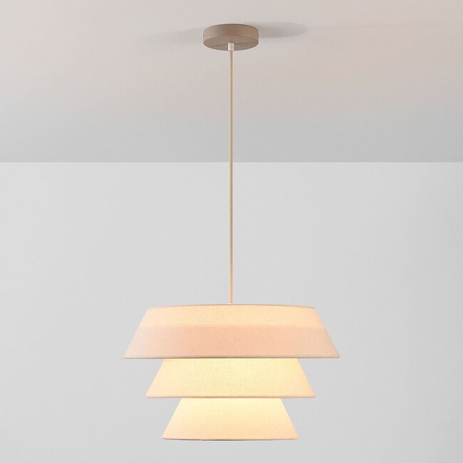 Blom pendant light with layered natural linen shade