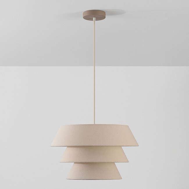 Blom pendant light with layered natural linen shade
