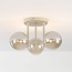 Ceiling light Elora with 3 cognac glass globes - beige