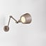 Wall lamp Mellow in taupe with adjustable arm and two-way light