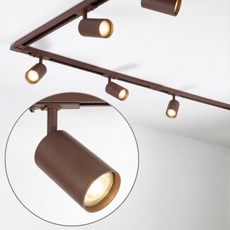 1-phase track system set of 3 metres with Jill spotlights, brown