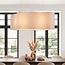 2-light pendant light Hirom - beige with linen shade