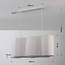 2-light pendant light Hirom - beige with linen shade