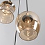 3-light pendant light Zian - black with amber glass in various shapes