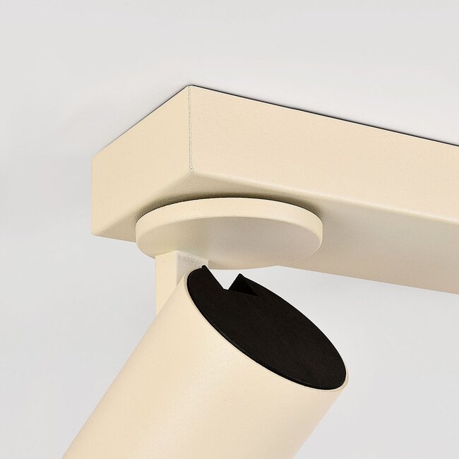 Ceiling spotlight Dotto with 2 rotatable spots in pearl white