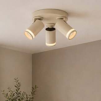3-light ceiling spotlight Focalo with adjustable spotlights in pearl white