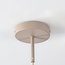 Pendant light Ovala Ø60 cm - beige linen shade with brown accents