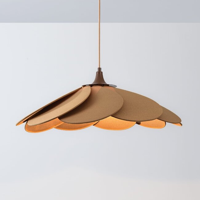 Flario pendant light with linen shade - brown