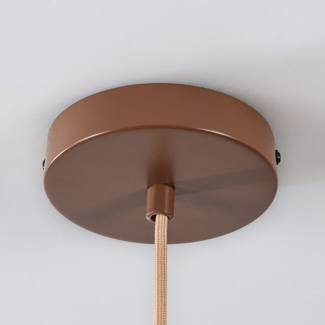 Flario pendant light with linen shade - brown