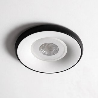 Modern round recessed spotlight black with white - Lana