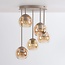 Carato ceiling light with 5 amber glass globes - beige