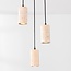 3-light pendant light Velea with spotlights in a warm travertine look