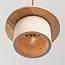 3-light Japandi pendant light Travia - travertine (natural stone) and light wood
