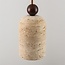 2-light Japandi pendant light Voro - travertine (natural stone) and wood