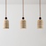3-light Japandi pendant light Voro - travertine (natural stone) and wood