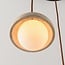3-light pendant light Vara - travertine (natural stone) and opal white glass, round