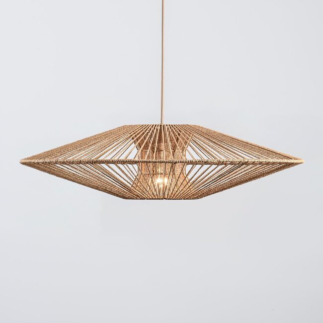 pendant light Orana - double hand-woven shade in natural