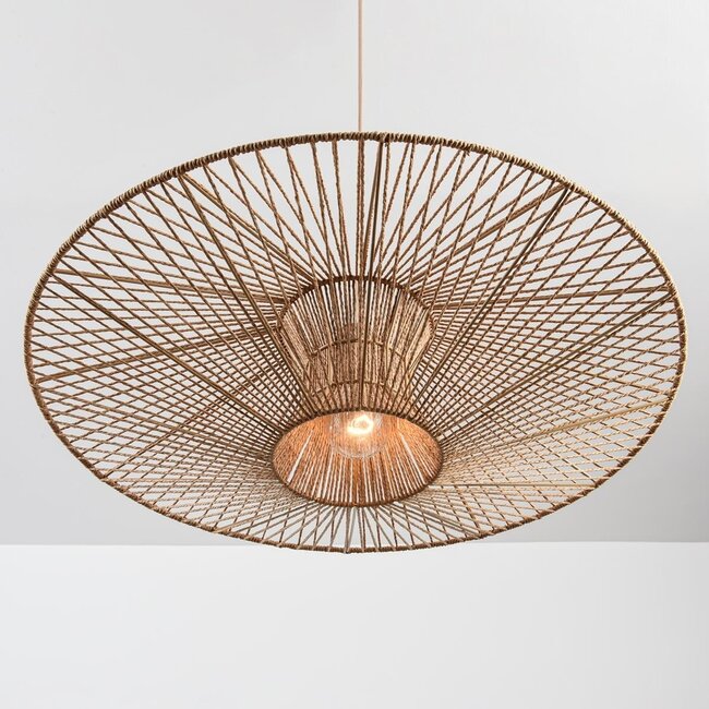 pendant light Orana - double hand-woven shade in natural