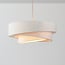3-light pendant light Nerai - beige with layered linen shades
