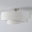 3-light ceiling light Neroi - beige with layered linen shades