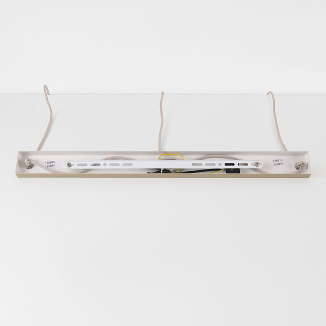 Flari pendant light with 3 travertine and amber glass shades - beige