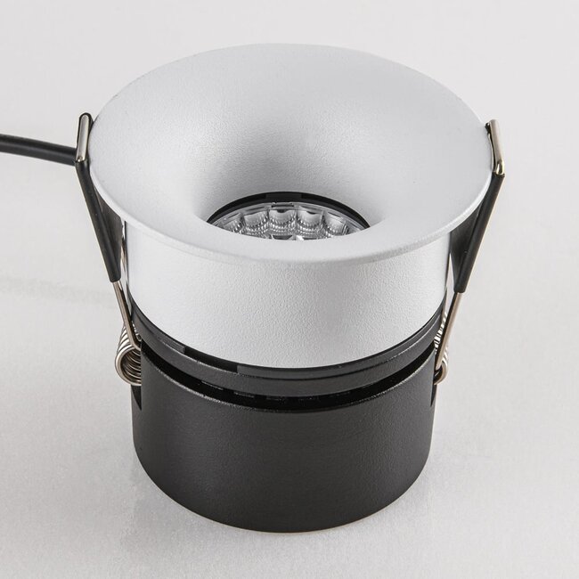 Meya 9W recessed spotlight with curved trim (style 2) in white