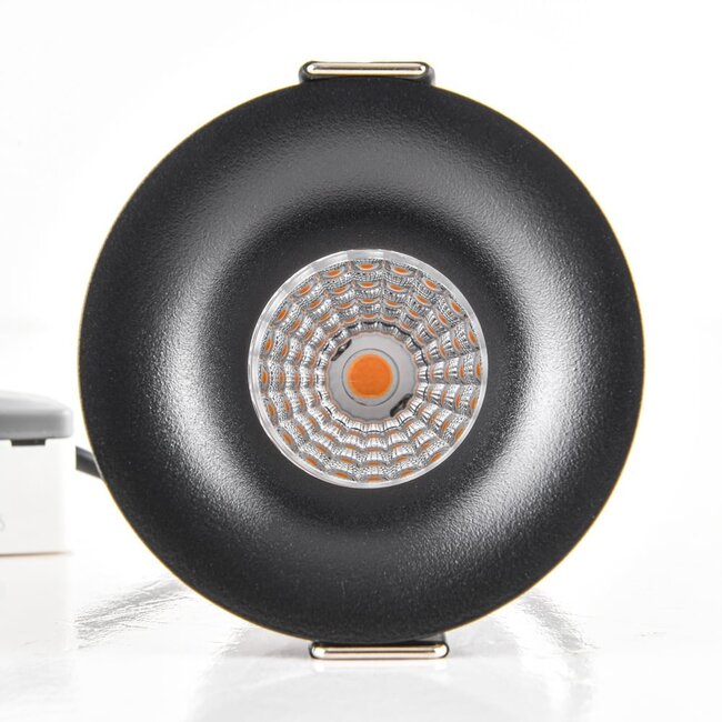 Meya 9W recessed spotlight with curved trim (style 2) in black