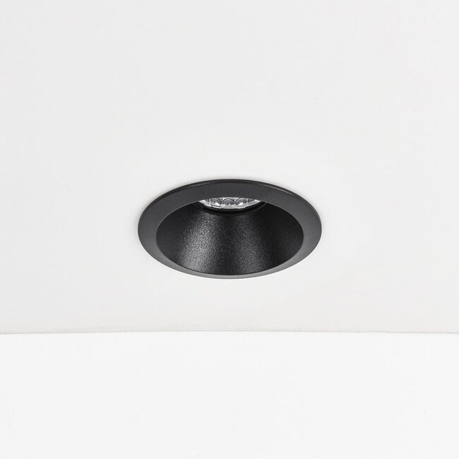 Meya 9W recessed spotlight with bevelled trim (style 3) in black