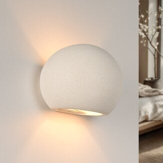 Wabi-Sabi wall light Bolia made of cement - white