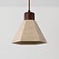 Petra pendant light in travertine and wood - brown