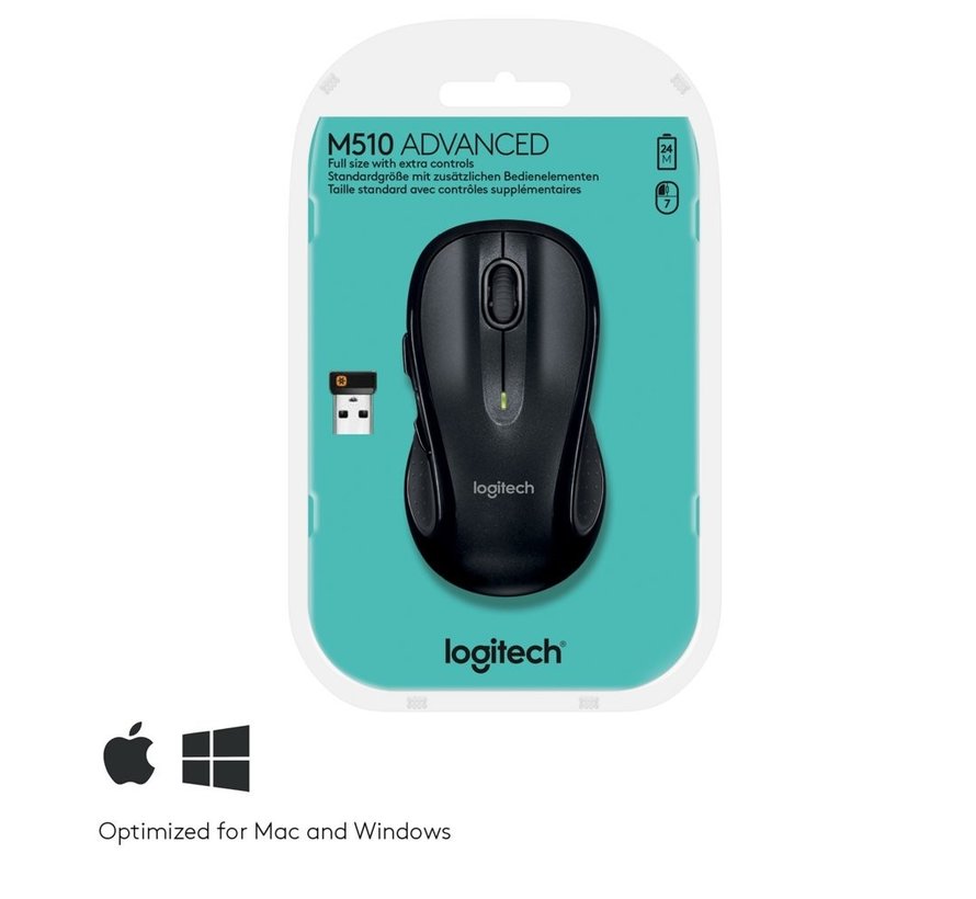 Logitech Wireless Mouse M510 (Zwart)