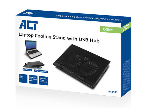ACT ACT AC8105 notebook cooling pad 43,9 cm (17.3") 2500 Zwart