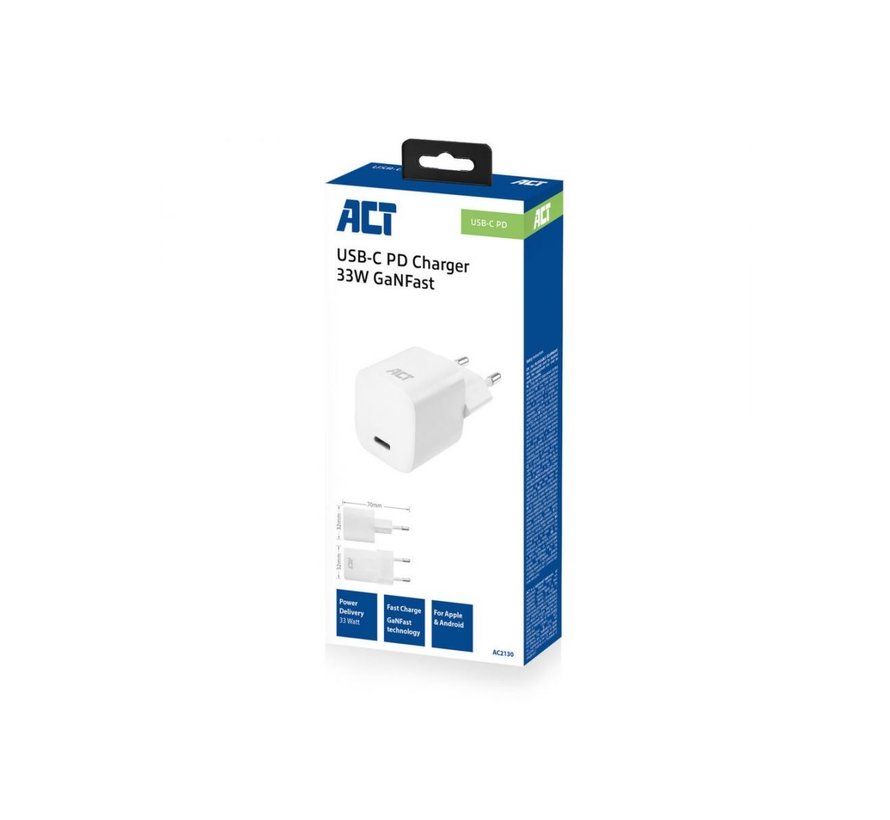 ACT AC2130 oplader voor mobiele apparatuur Wit Binnen