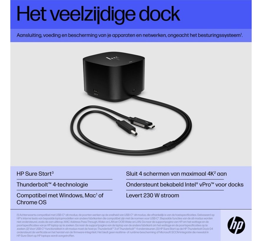 HP Thunderbolt Dock 280W G4 met combokabel