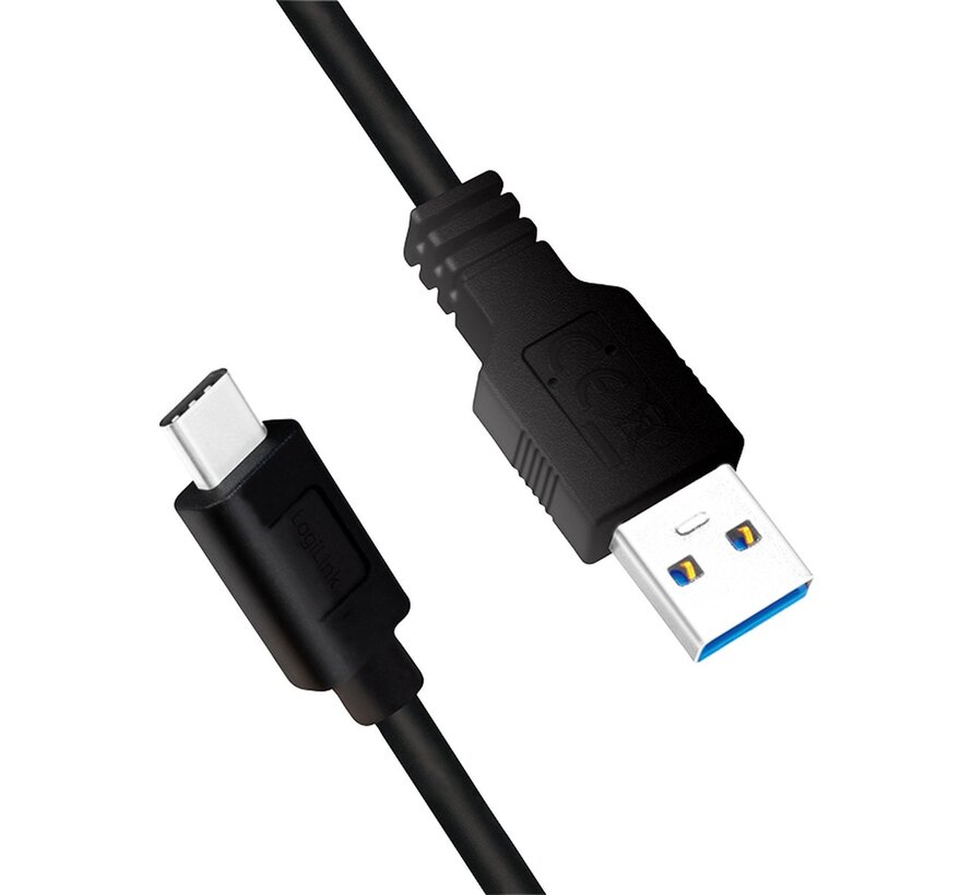 KAB USB 3.2 Gen1x1 Cable USB-A<-->USB-C 1.5m LogiLink zwart