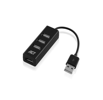 ACT ACT AC6205 interface hub USB 2.0 480 Mbit/s Zwart
