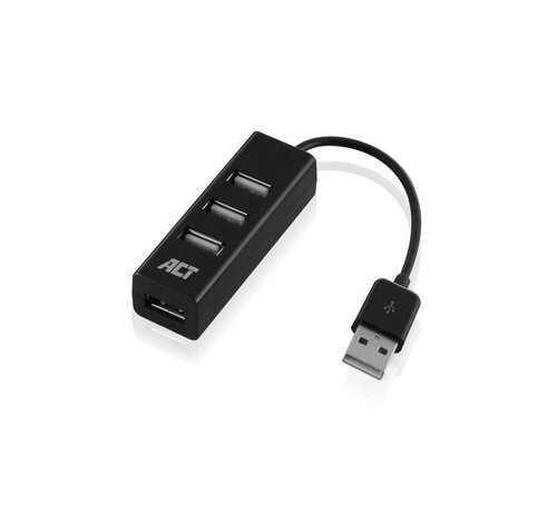 ACT ACT AC6205 interface hub USB 2.0 480 Mbit/s Zwart