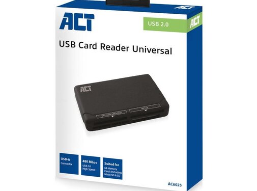 ACT ACT - Geheugenkaartlezer USB 2.0 Zwart