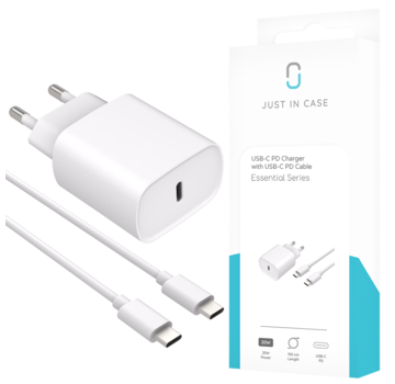 Just in Case Just in Case USB-C PD Charger (20W) + USB-C PD Cable (150cm)